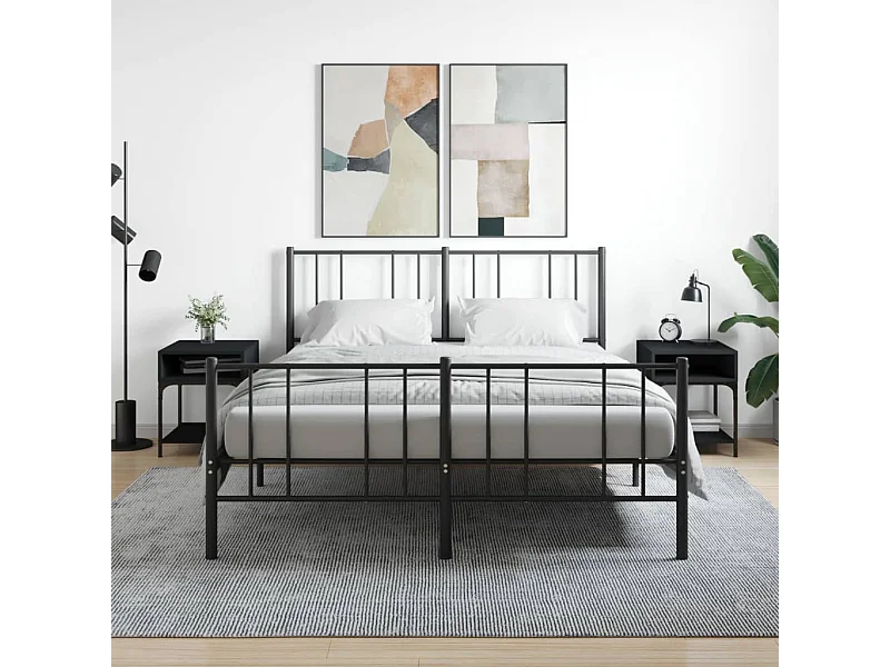 Comodini 2 pezzi neri 40x41x50 cm in legno ingegnerizzato