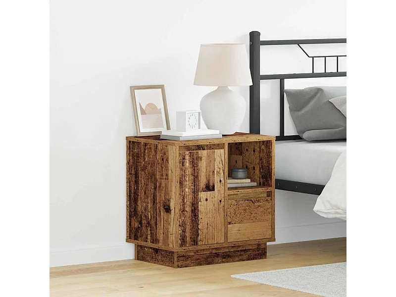 Nachtkastje met 2 stuks Antiek hout 50 x 34,5 x 50 cm.