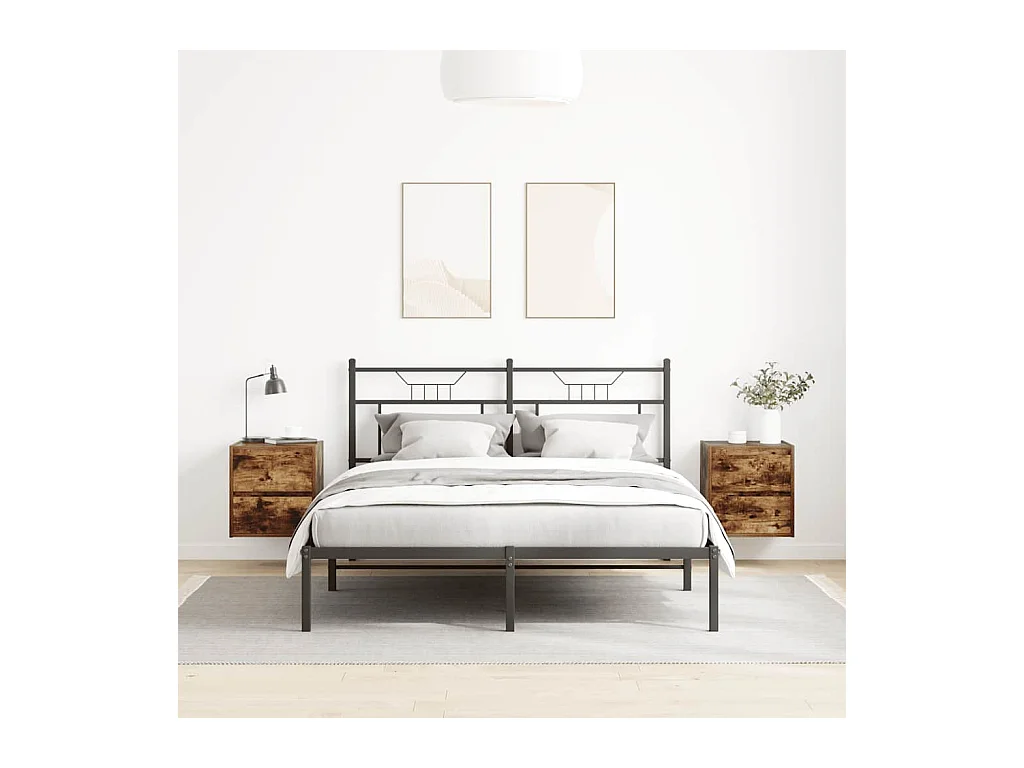 Comodini da parete 2 pz rovere affumicato 38x34x40 cm