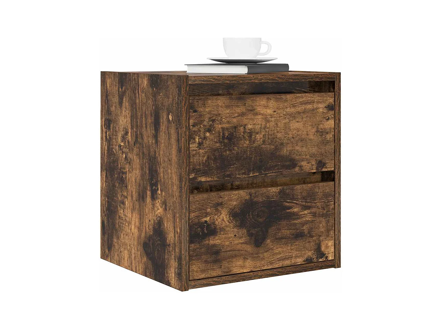 Comodini da parete 2 pz rovere affumicato 38x34x40 cm