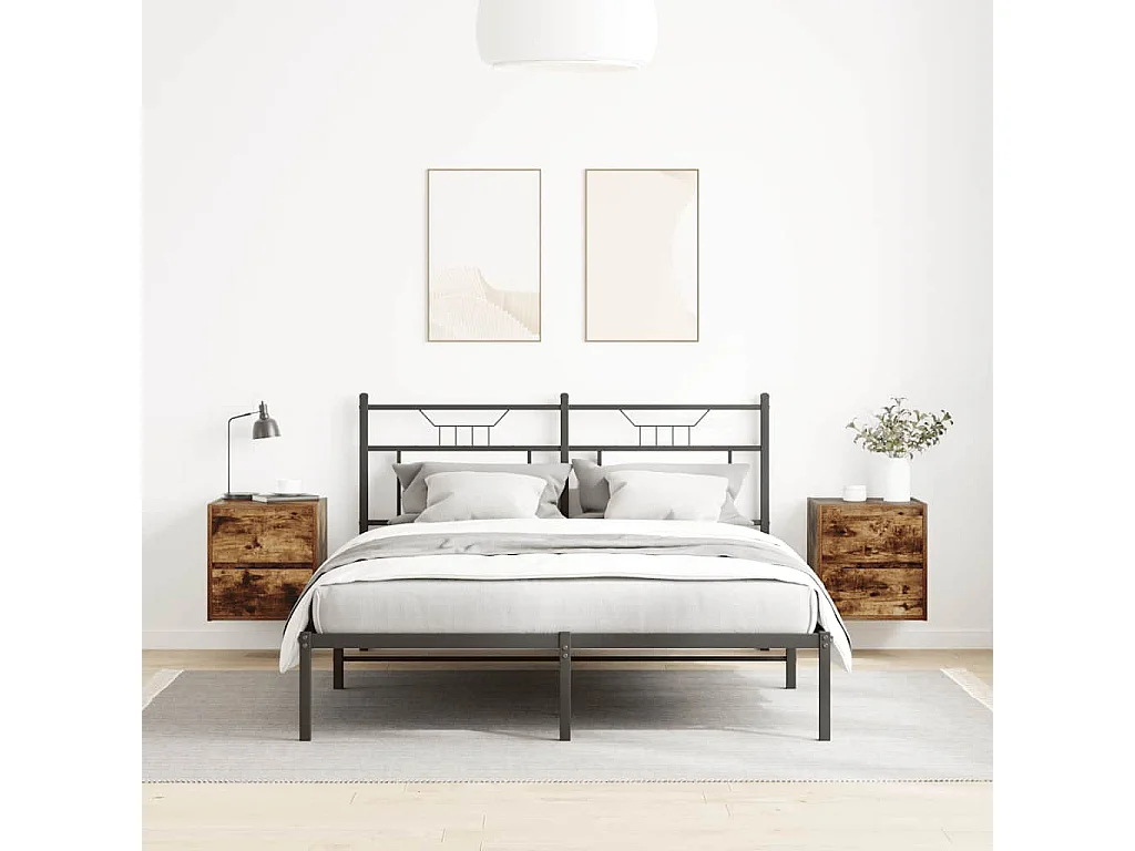 Tables de chevet murales 2 pcs chêne fumé 38x34x40 cm