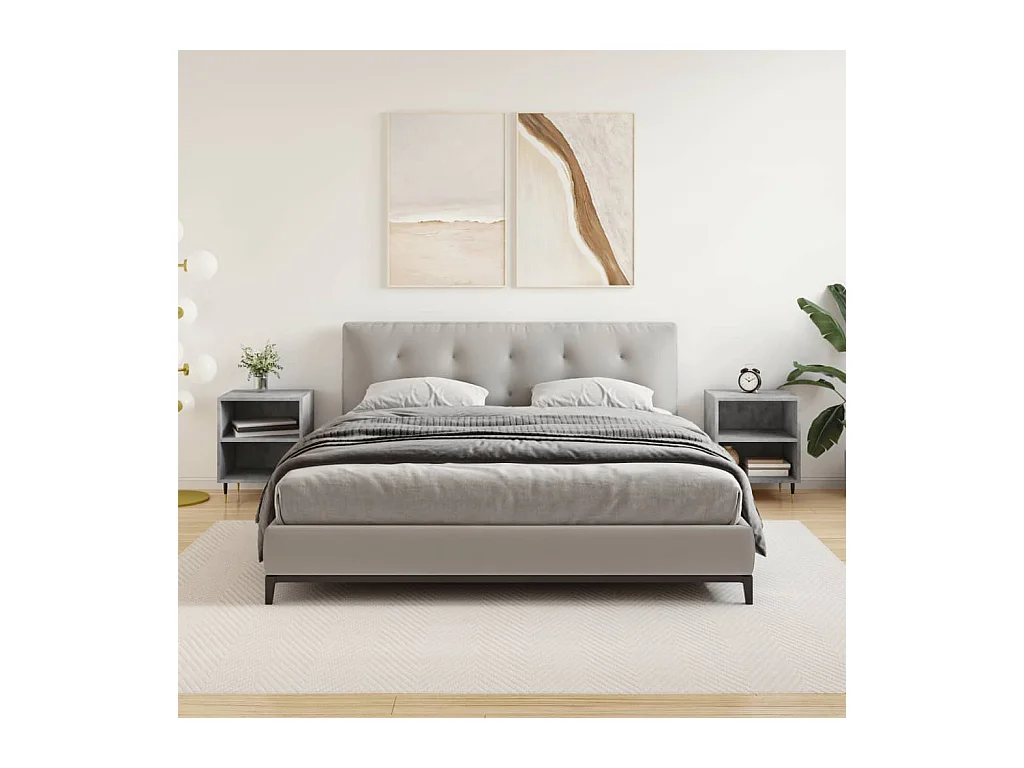 Mesitas de noche 2 piezas gris hormigón 40x30x50 cm madera de ingeniería