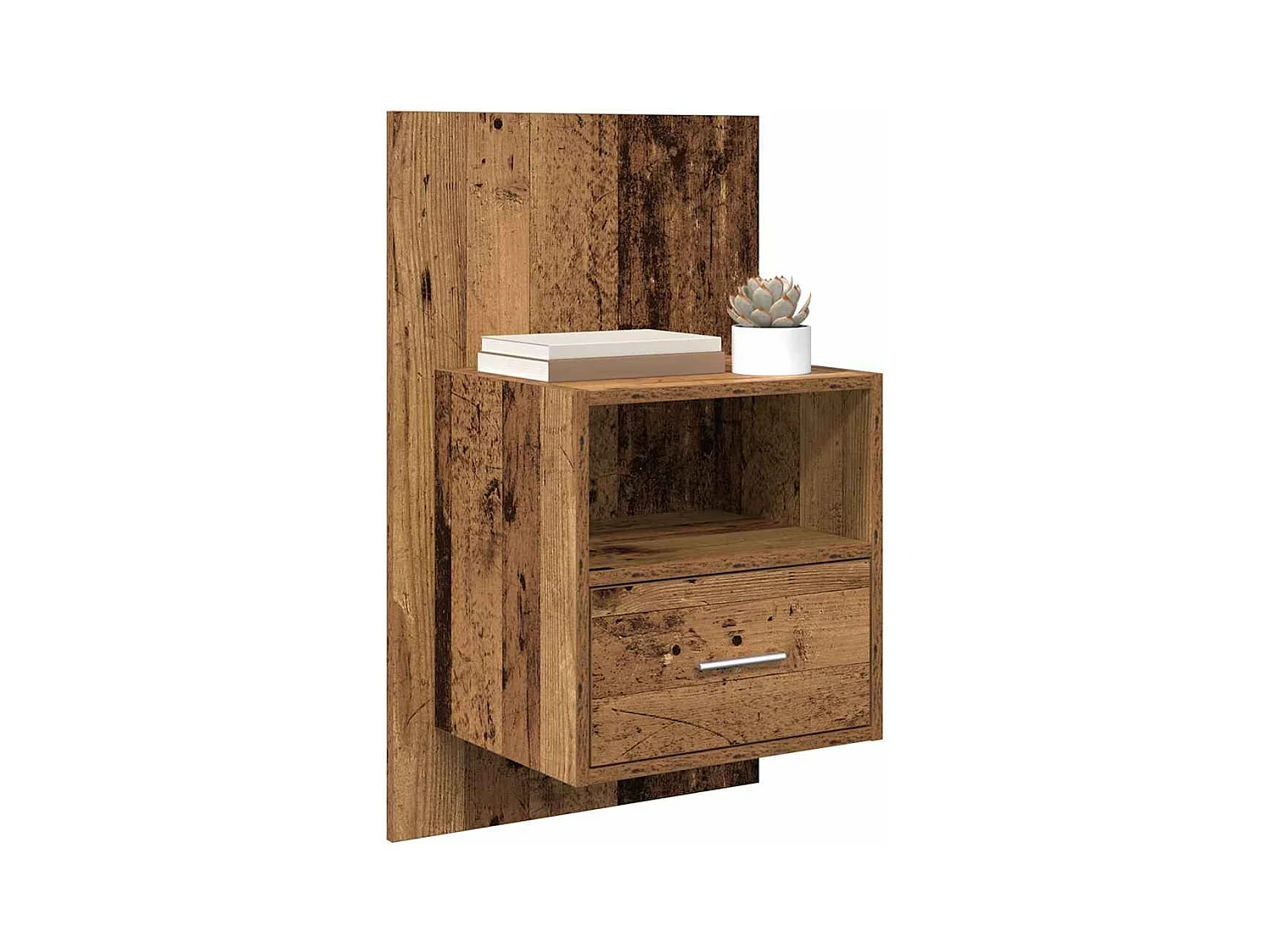 Mobile letto 2 pezzi, legno antico, 48,5 x 32,5 x 80 cm