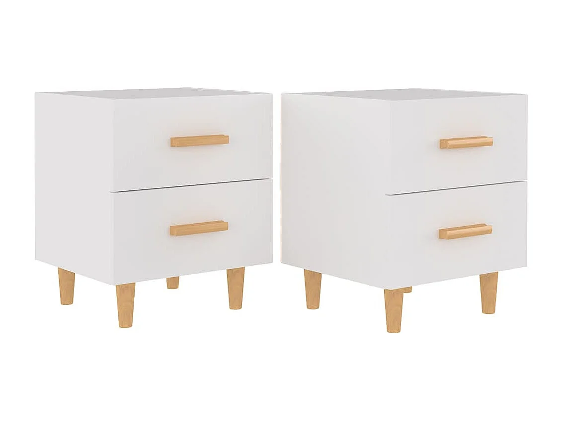 Tables de chevet 2 pcs Blanc 40x35x47,5 cm