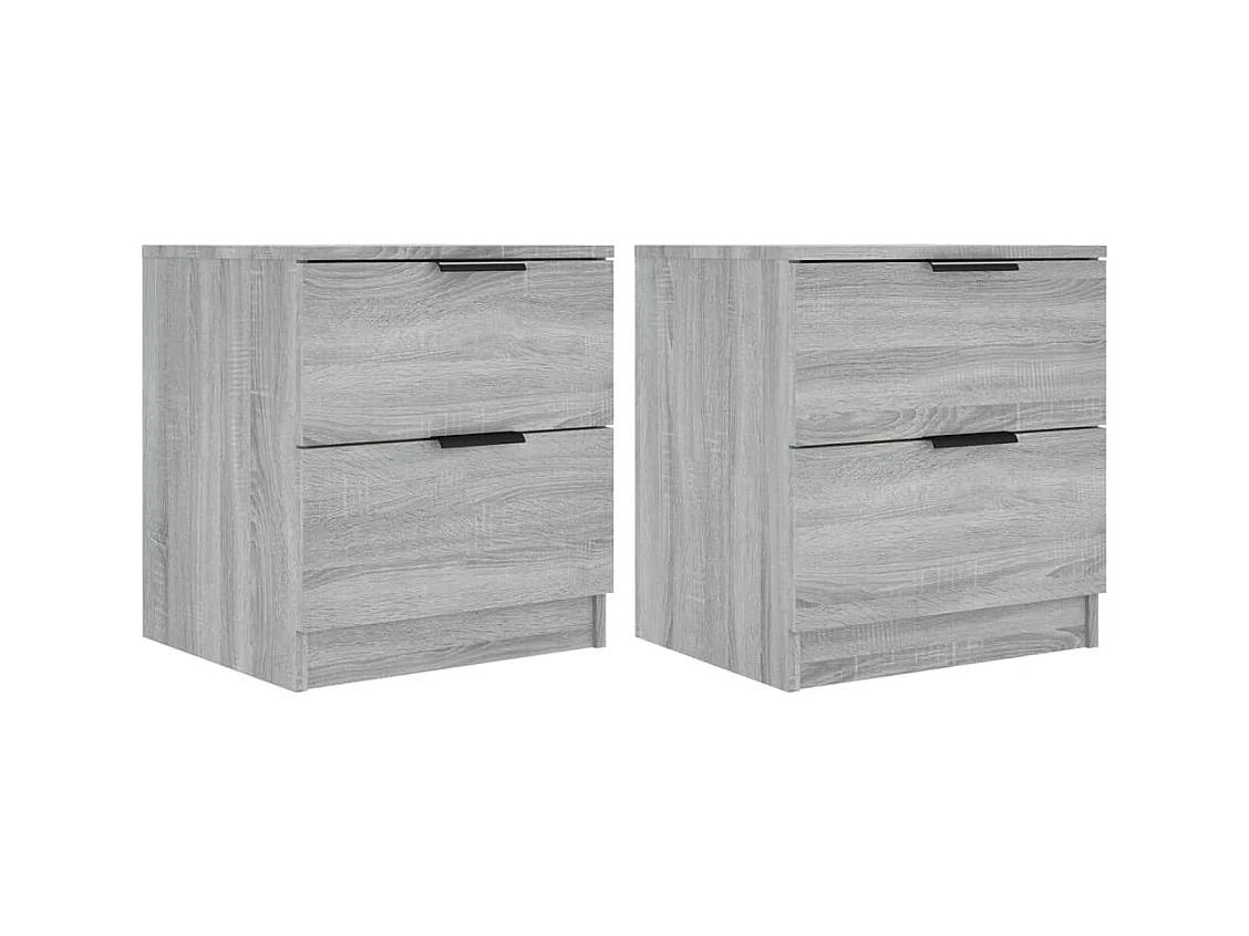 Juego de mesita de noche de 2 piezas de madera de ingeniería gris Sonoma