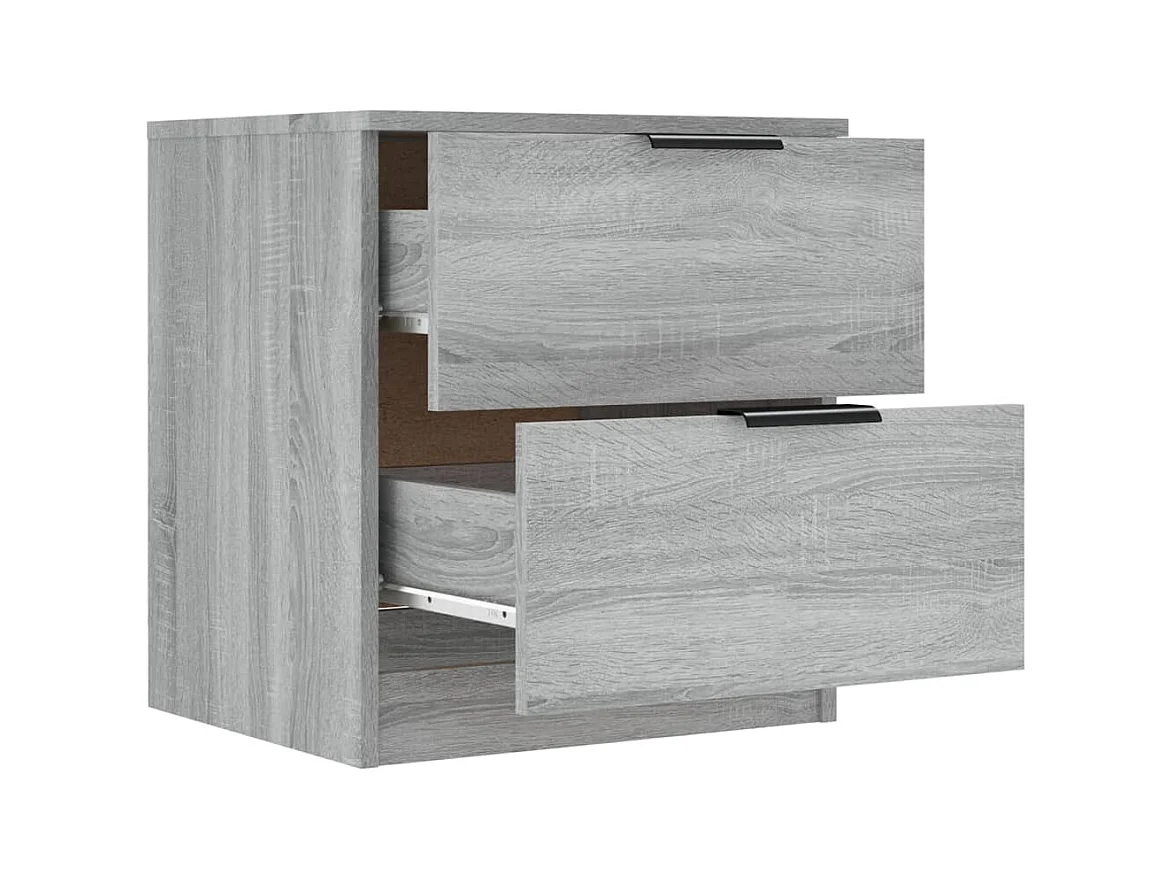 Juego de mesita de noche de 2 piezas de madera de ingeniería gris Sonoma