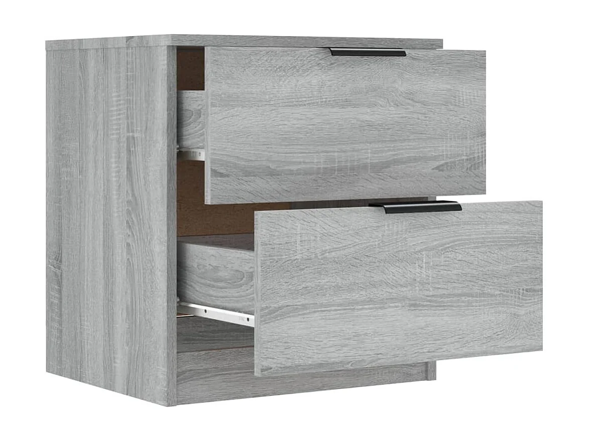 Juego de mesita de noche de 2 piezas de madera de ingeniería gris Sonoma