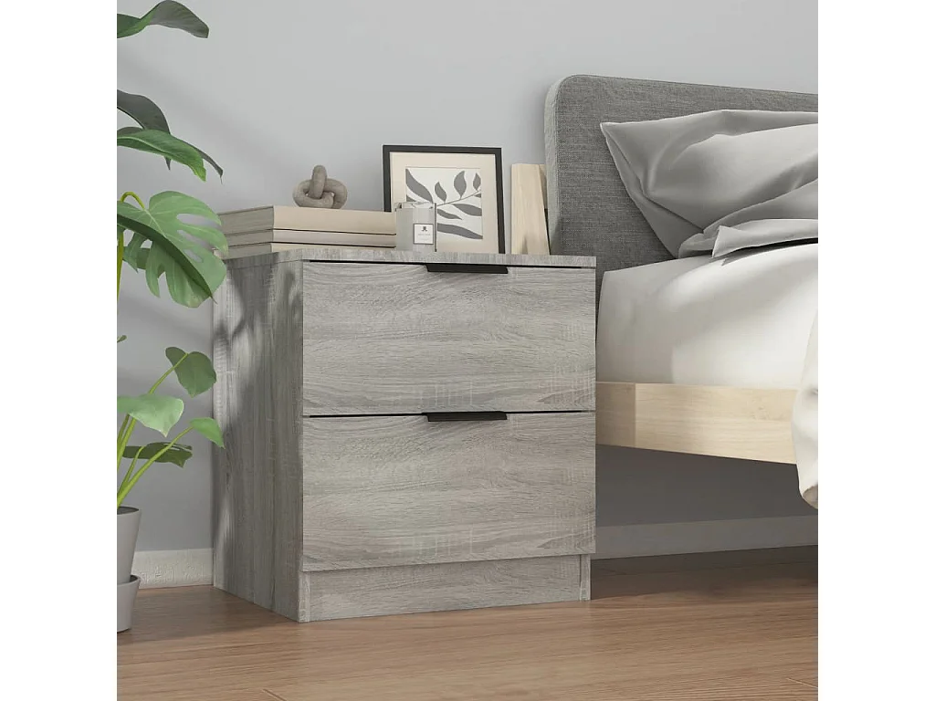 Tables de chevet 2 pcs Sonoma gris Bois d'ingénierie