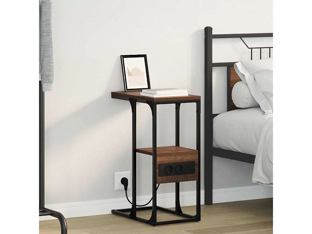 Cabinet de chevet avec tiroir Chêne marron 41.5 x 26 x 60.5 cm