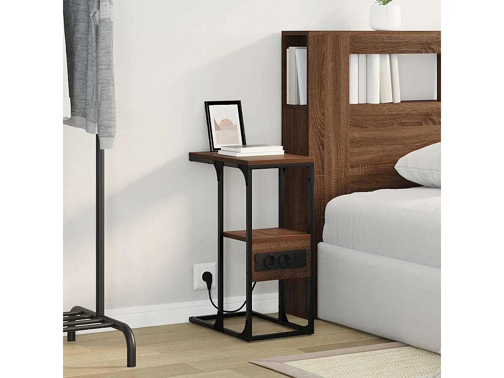 Cabinet de chevet avec tiroir Chêne marron 41.5 x 26 x 60.5 cm