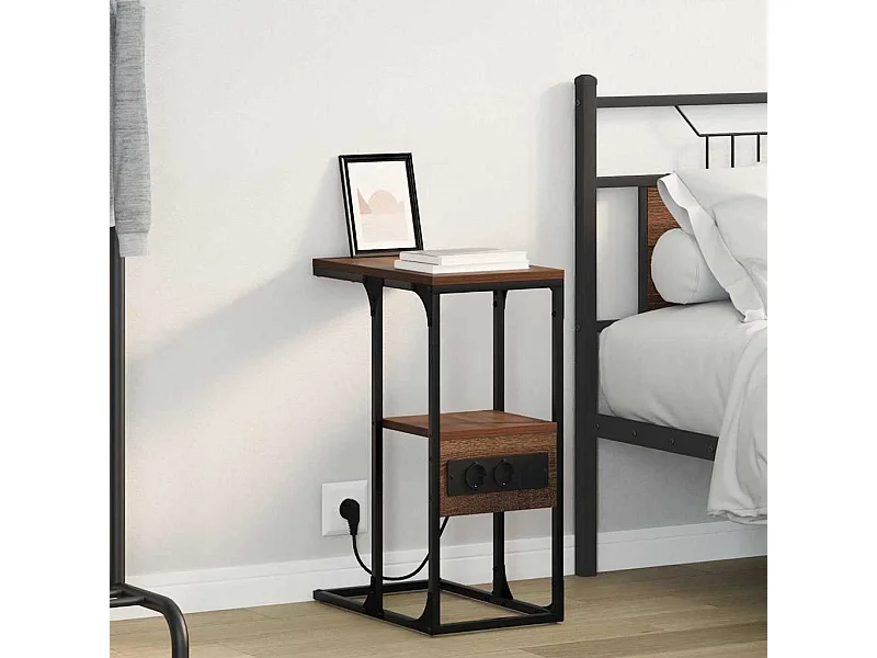 Cabinet de chevet avec tiroir Chêne marron 41.5 x 26 x 60.5 cm