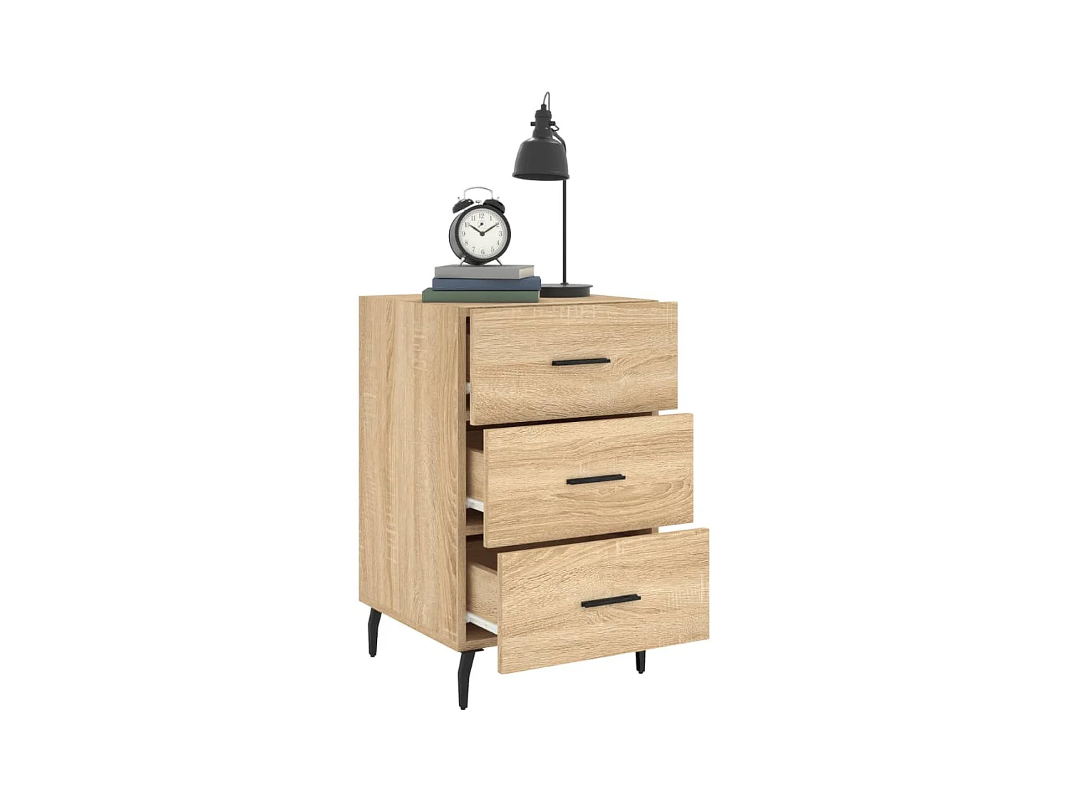 Comodino in rovere Sonoma 40x40x66 cm in legno ingegnerizzato