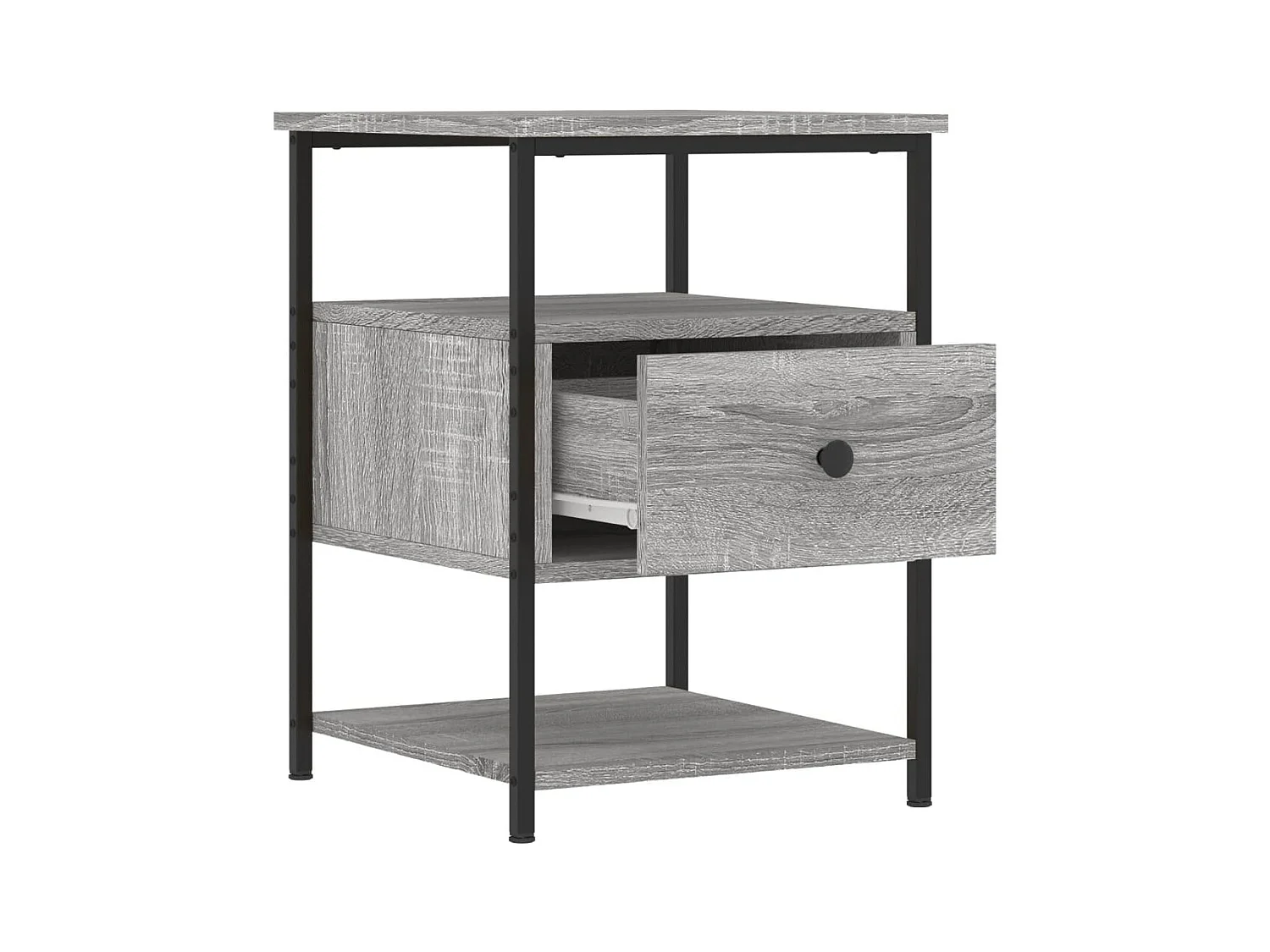 Mesita de noche Sonoma gris 40x42x56 cm Madera de ingeniería