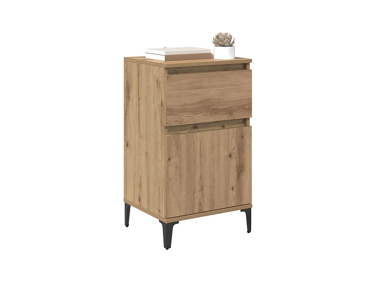 Nachtkastje 2 stuks eiken handgemaakt 40 x 35 x 70 cm