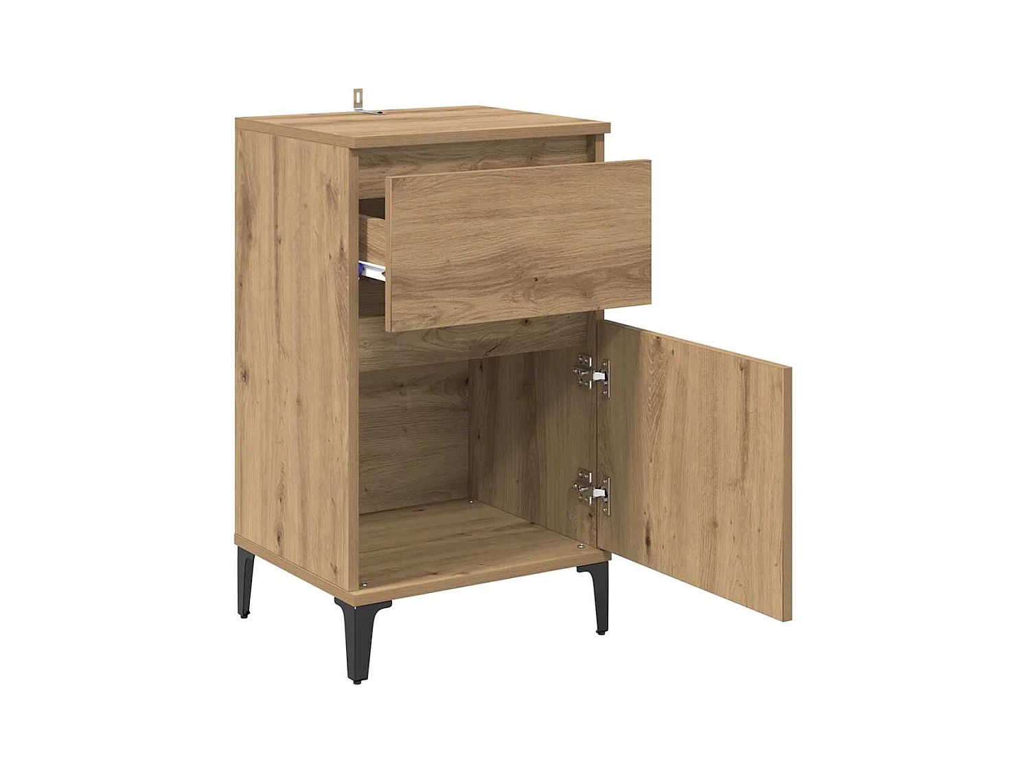 Nachtkastje 2 stuks eiken handgemaakt 40 x 35 x 70 cm