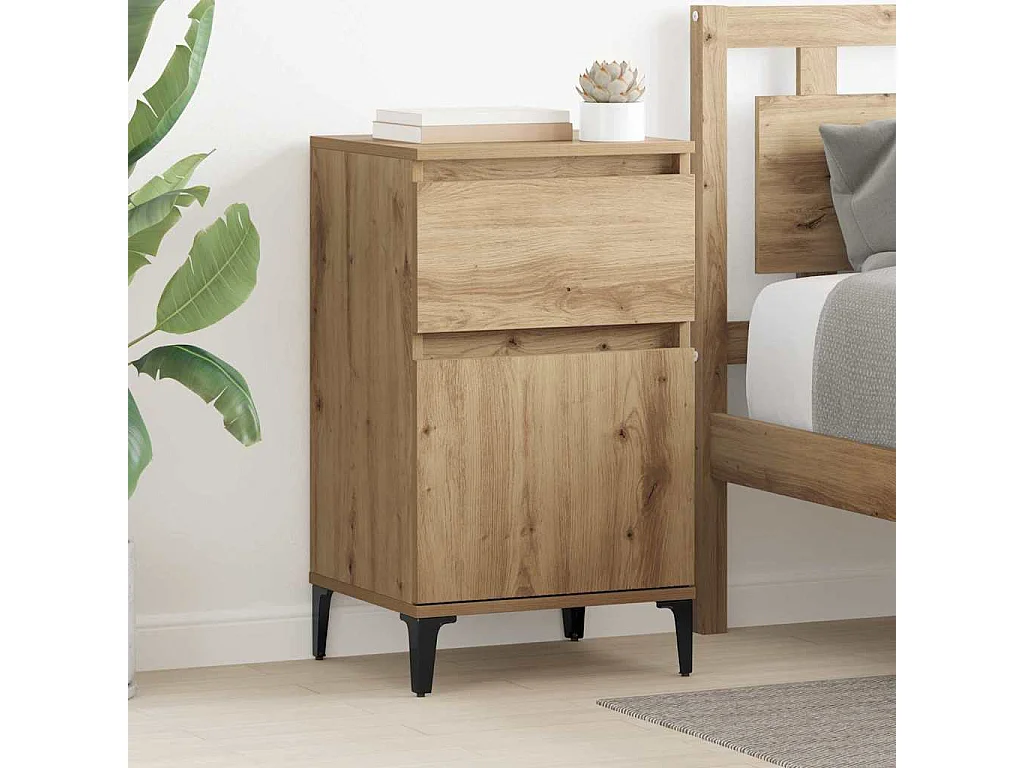 Cabinet de chevet 2 pcs chêne artisanal 40 x 35 x 70 cm