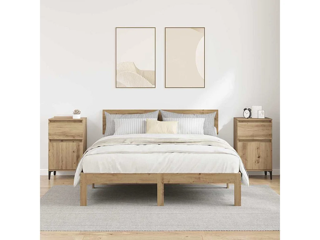 Cabinet de chevet 2 pcs chêne artisanal 40 x 35 x 70 cm