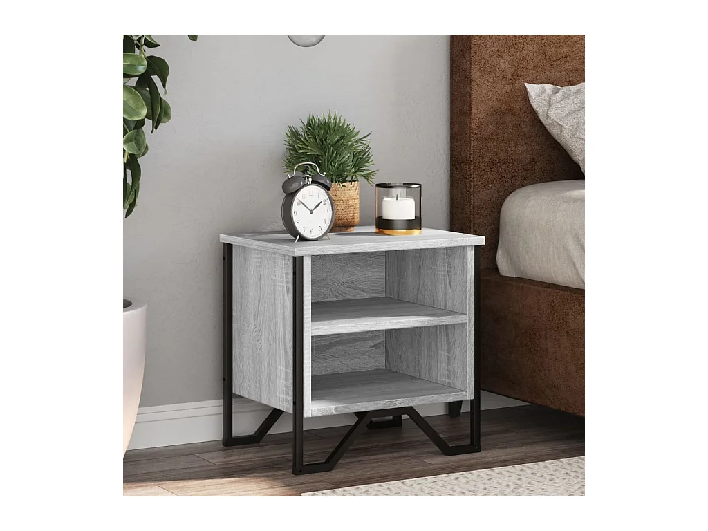 Sonoma Grau Nachttisch 40x30x40 cm Holzwerkstoff