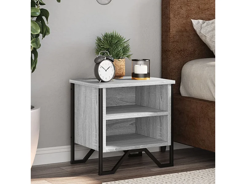 Table de chevet sonoma gris 40x30x40 cm bois d'ingénierie