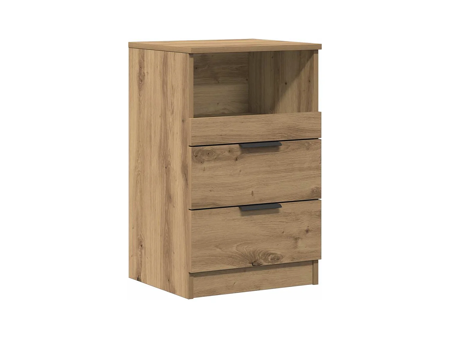 Mesita de noche roble craft 40x36x65 cm madera de ingeniería