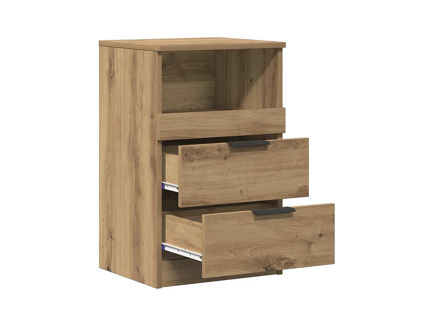 Mesita de noche roble craft 40x36x65 cm madera de ingeniería