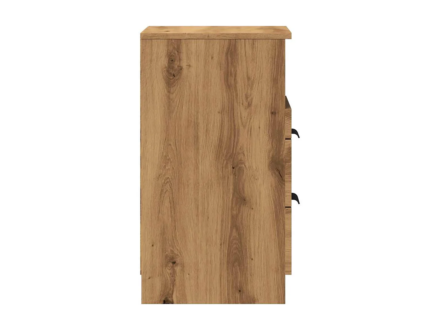 Table de chevet chêne artisanal 40x36x65 cm bois d'ingénierie