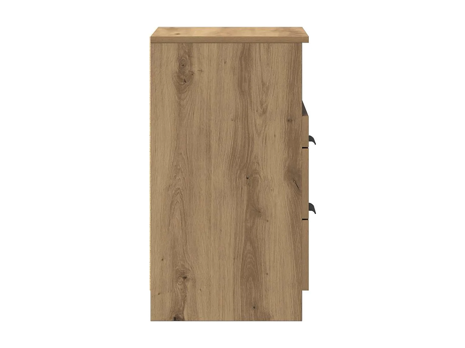 Table de chevet chêne artisanal 40x36x65 cm bois d'ingénierie