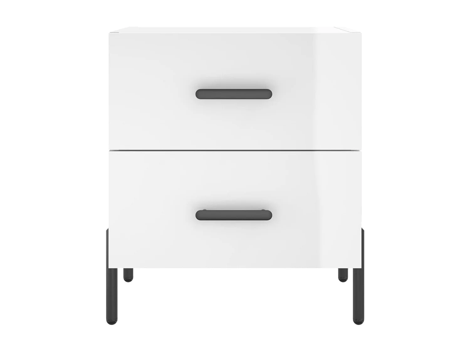 Comodini 2 pz bianco lucido 40x35x47,5 cm