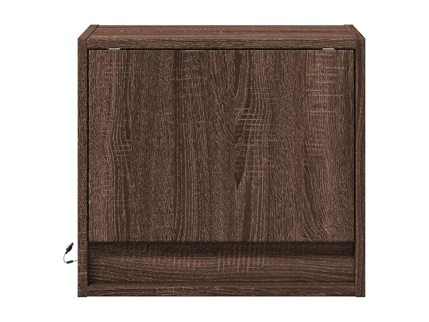 Tables de chevet murales avec lumières LED 2 pcs chêne marron