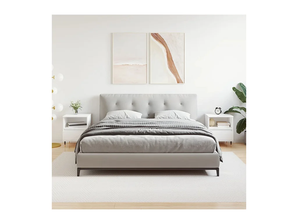 Nachtkastjes 2 stuks wit 40x35x50 cm bewerkt hout