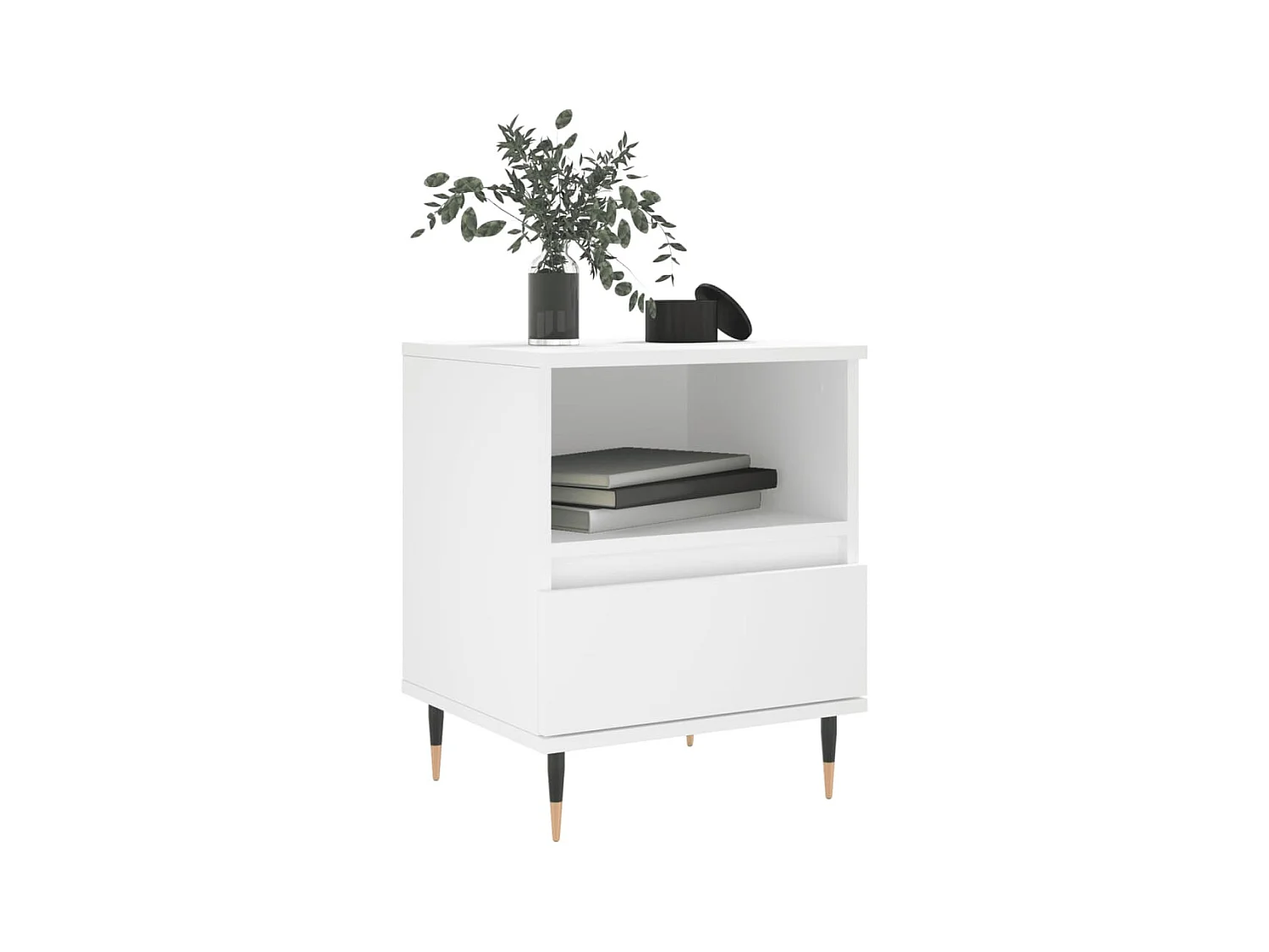 Nachtkastjes 2 stuks wit 40x35x50 cm bewerkt hout