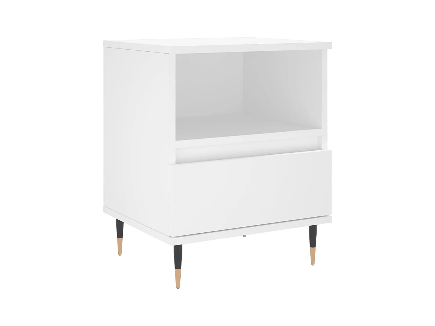 Nachtkastjes 2 stuks wit 40x35x50 cm bewerkt hout