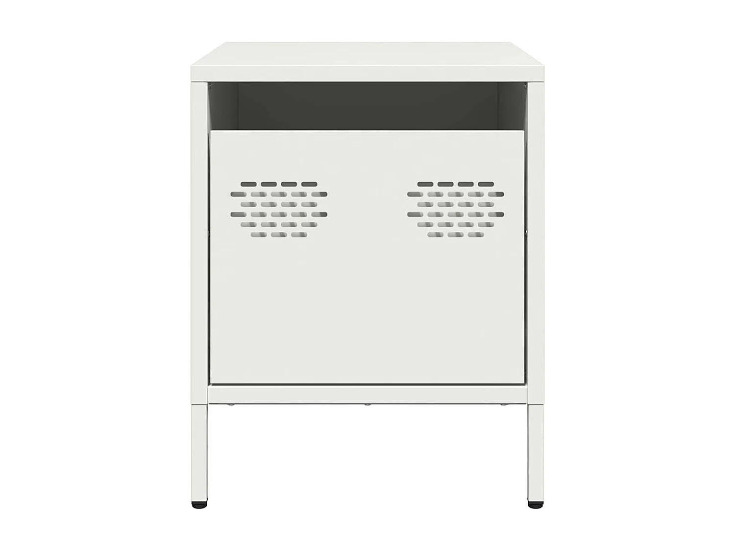 Comodino bianco 35x39x43,5 cm in acciaio