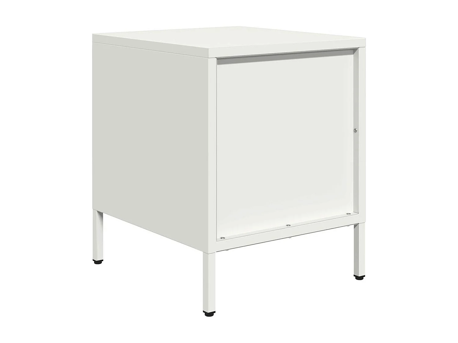 Comodino bianco 35x39x43,5 cm in acciaio