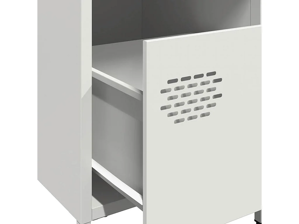 Table de chevet blanc 35x39x43,5 cm acier