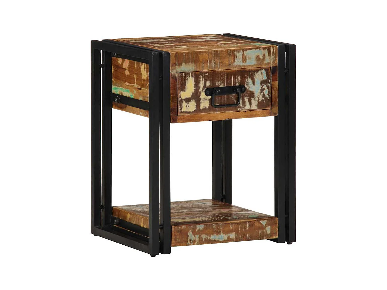 Nachtkastje 40 x 35 x 50 cm massief gerecycled hout