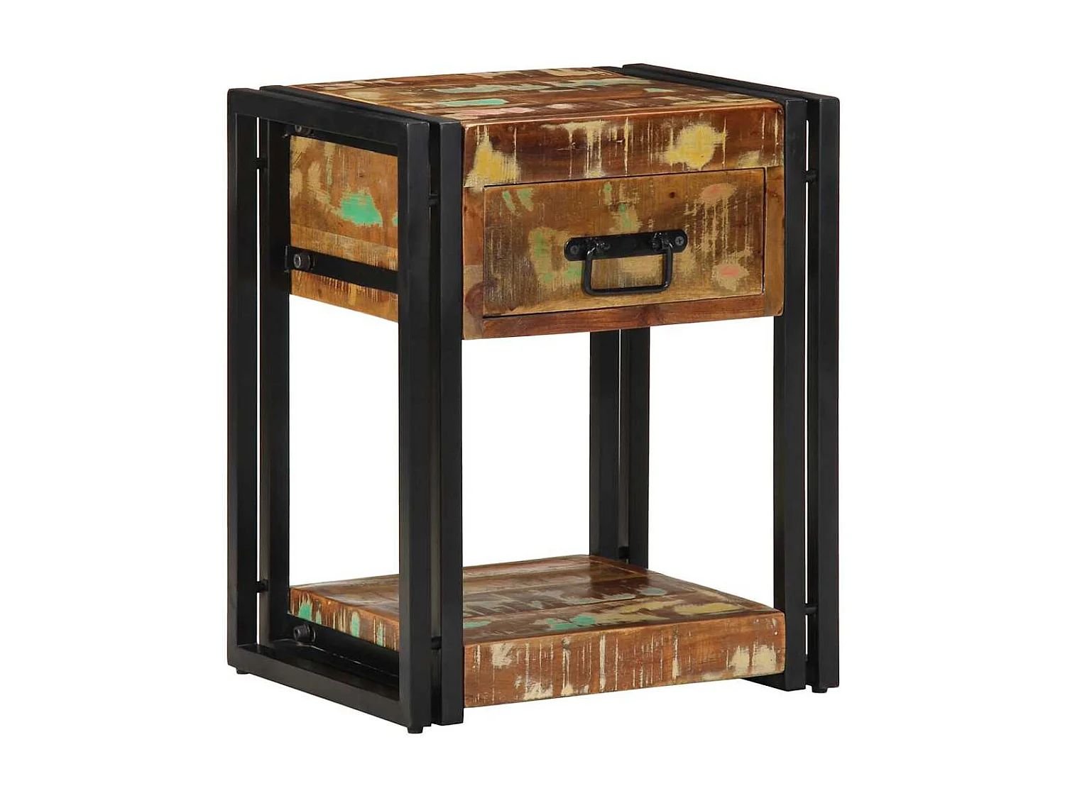 Cabinet de chevet 40 x 35 x 50 cm bois de récupération massif