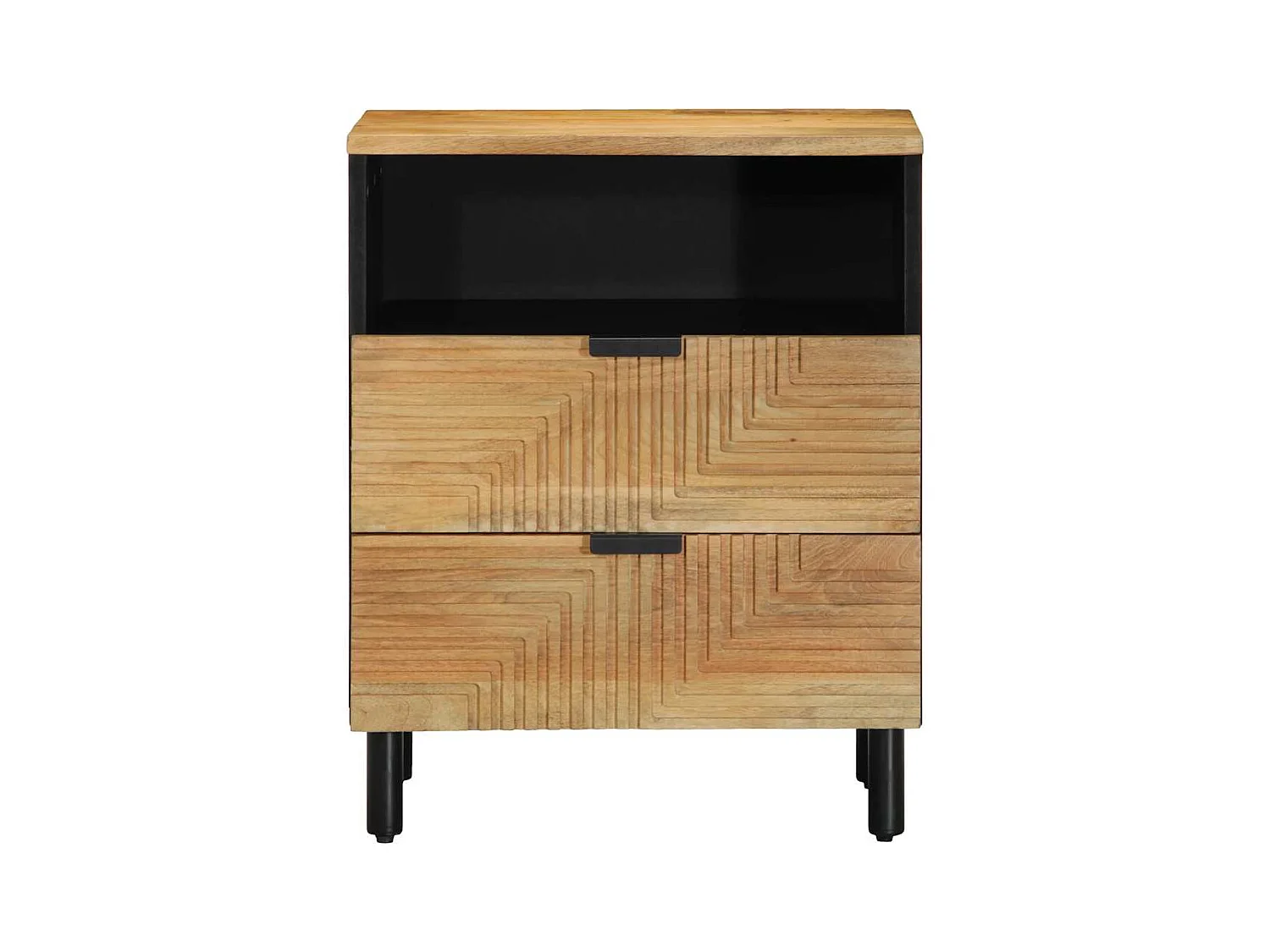 Mesita de noche marrón 50x33x60 cm madera maciza de mango