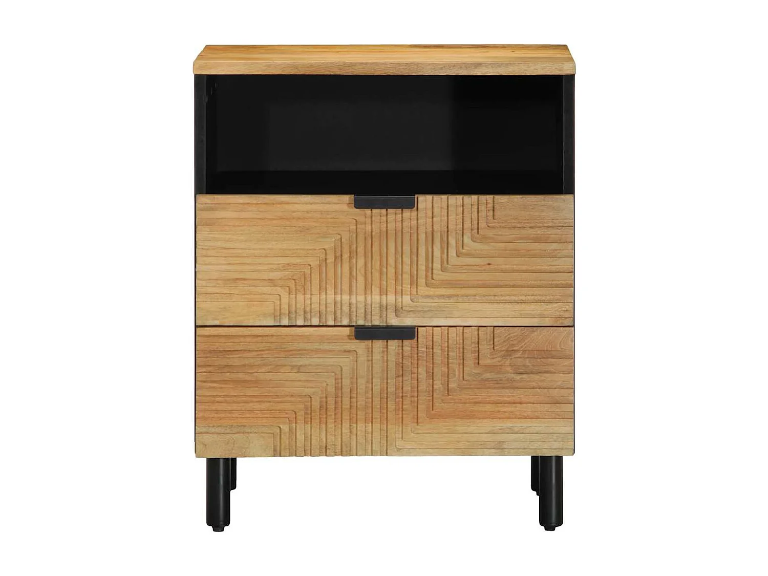 Table de chevet marron 50x33x60 cm bois de manguier massif