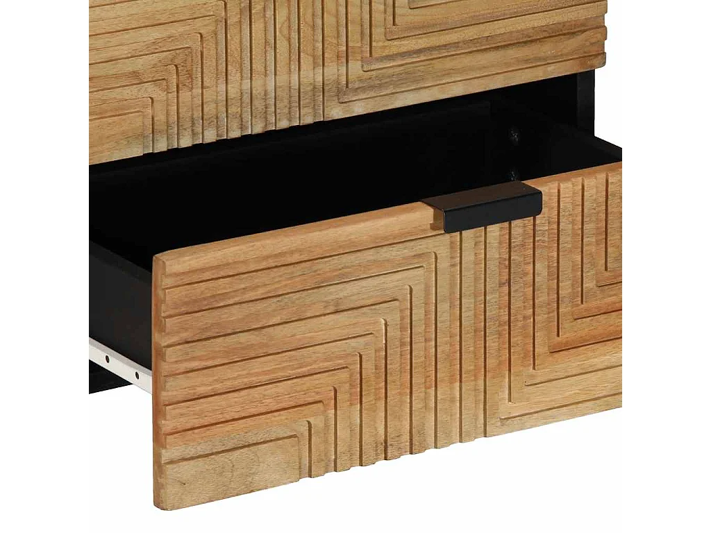 Table de chevet marron 50x33x60 cm bois de manguier massif