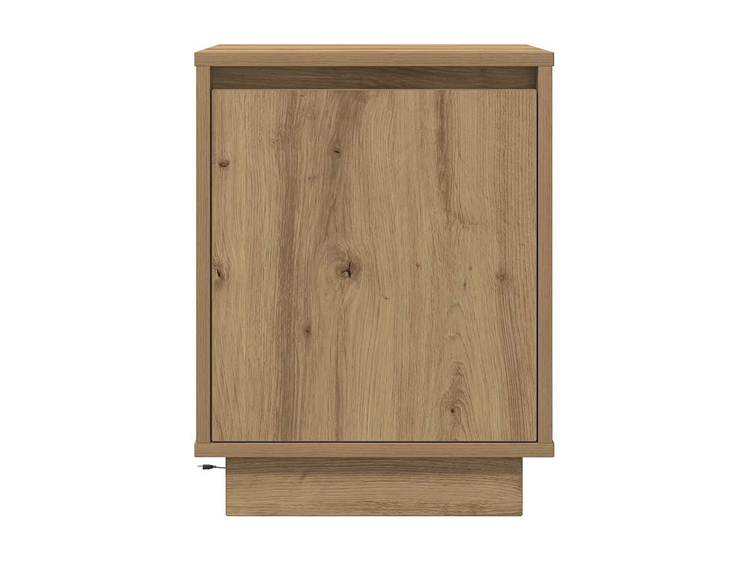 Mesitas de noche con luces LED, 2 unidades, roble artesanal, 38x34x50cm