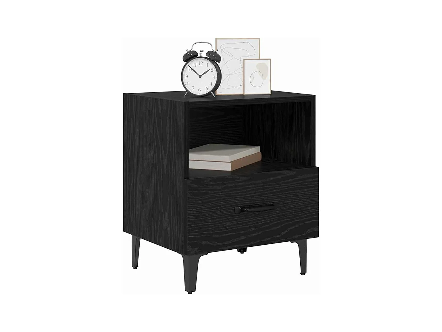 Cabinet de chevet avec tiroir Chêne noir 40 x 35 x 47.5 cm