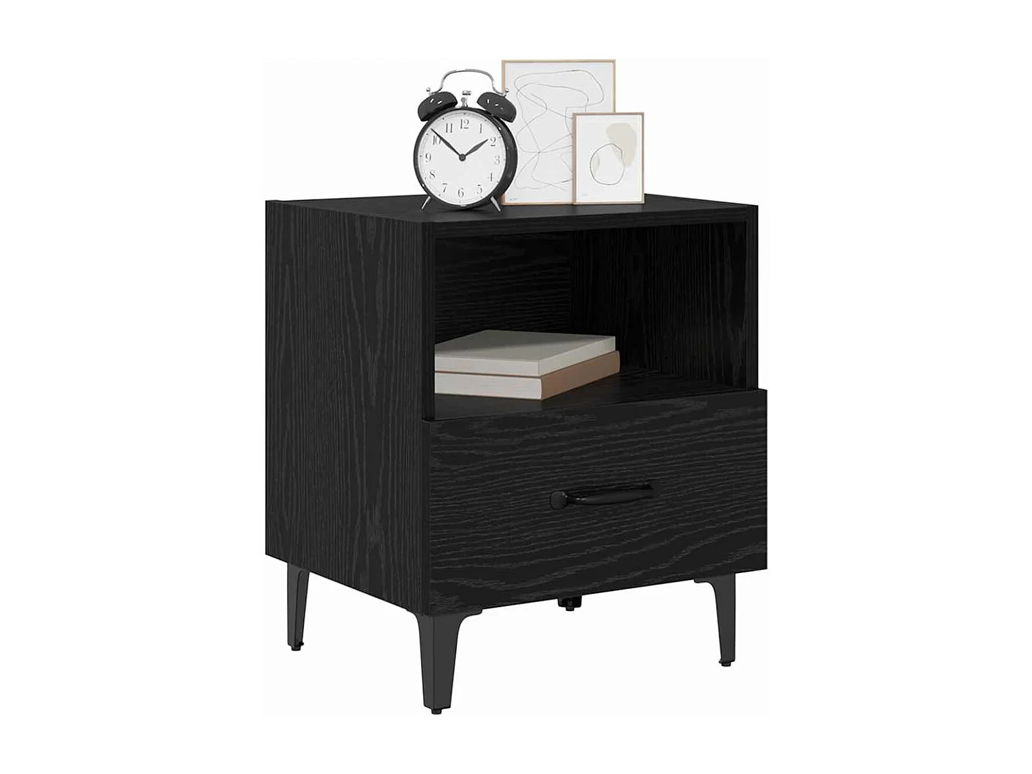 Cabinet de chevet avec tiroir Chêne noir 40 x 35 x 47.5 cm