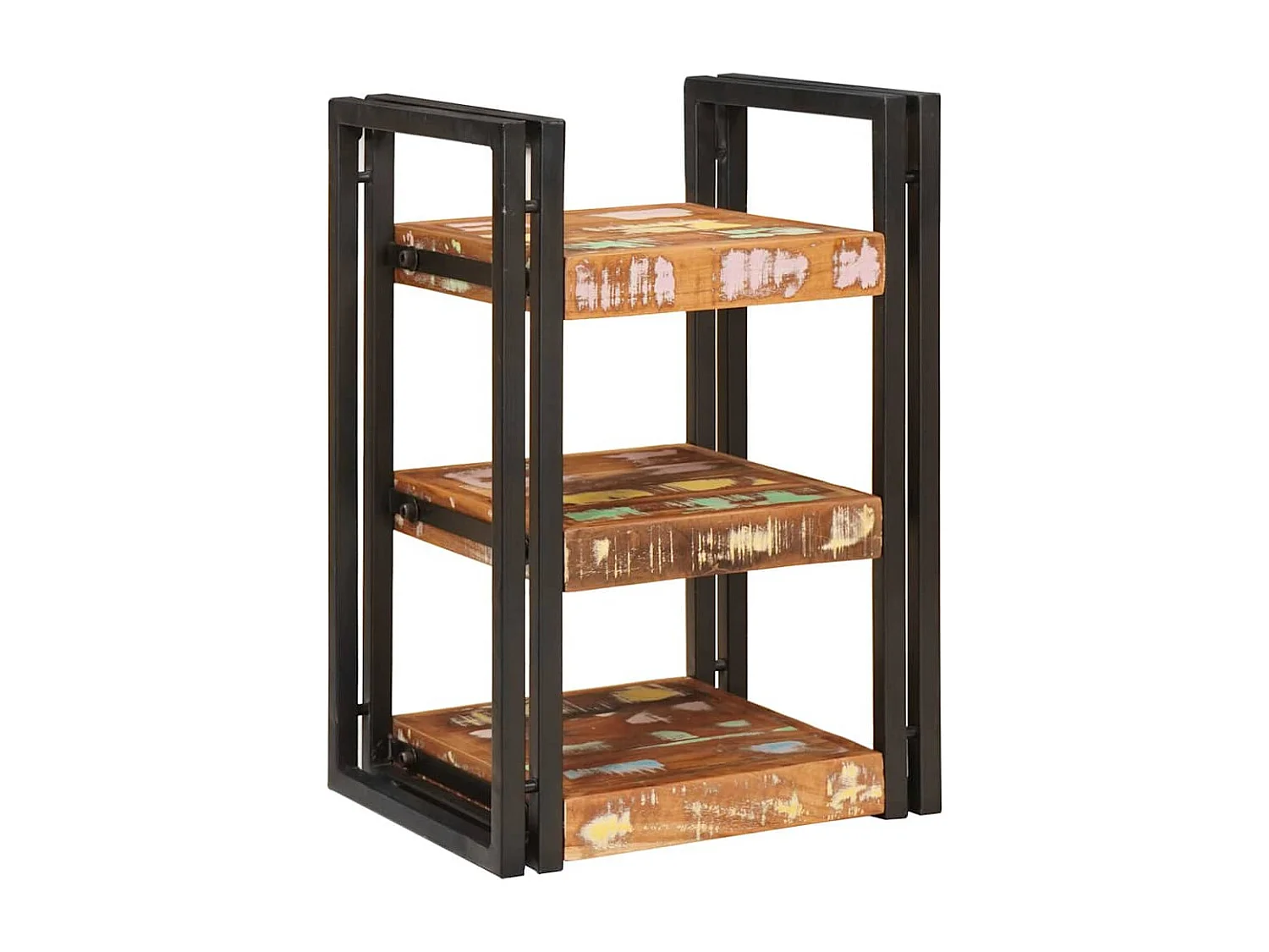 Table de chevet 2 pcs Marron et noir Bois massif récupéré