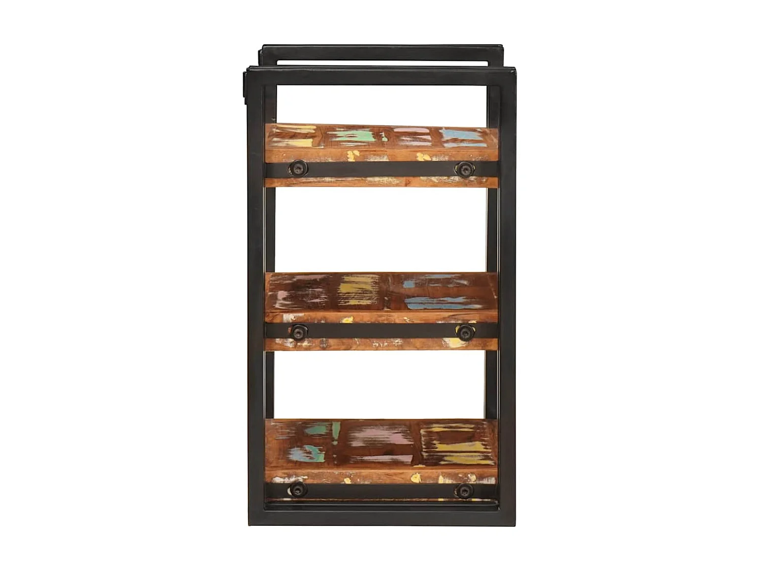 Table de chevet 2 pcs Marron et noir Bois massif récupéré