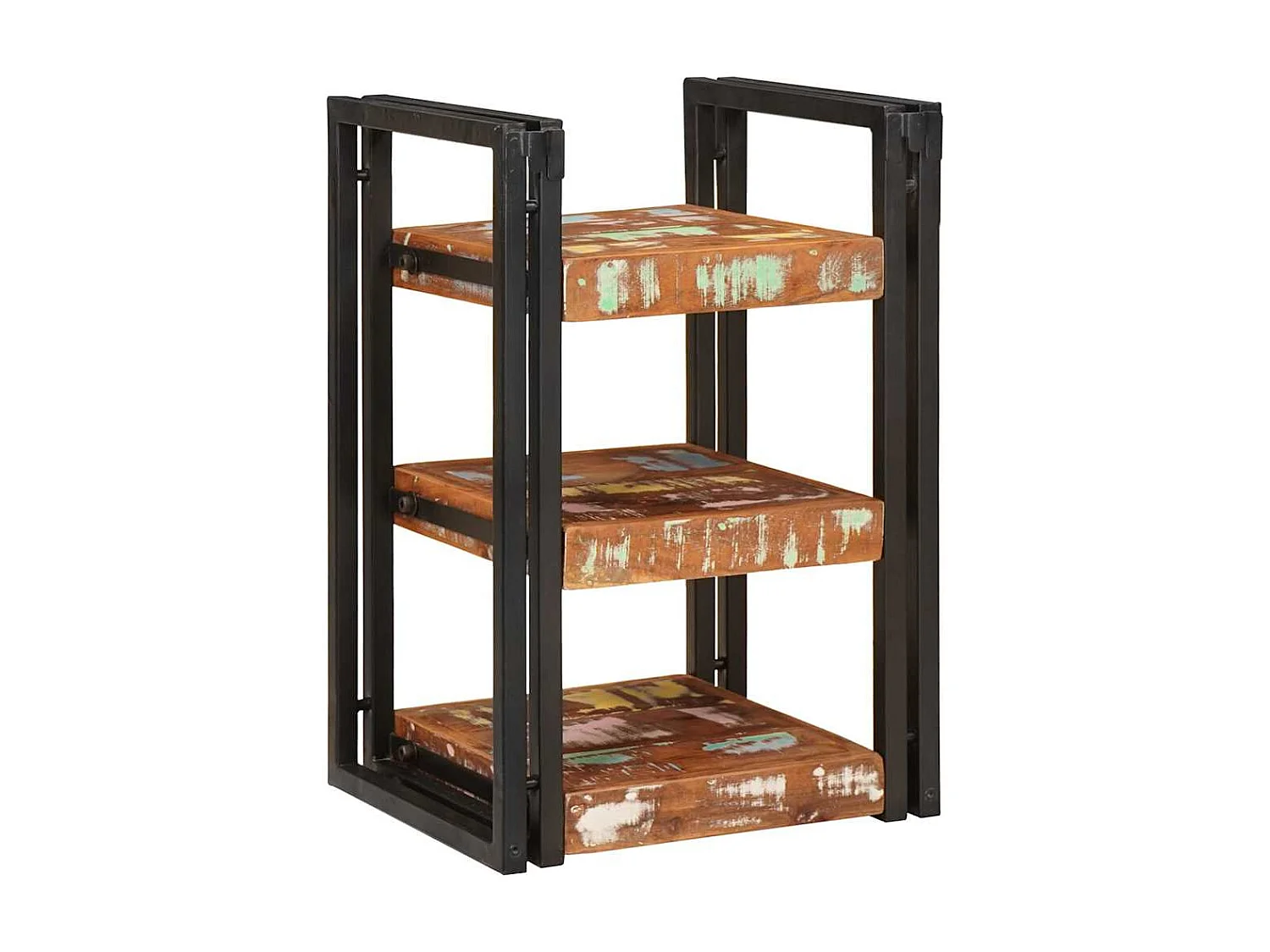 Table de chevet 2 pcs Marron et noir Bois massif récupéré