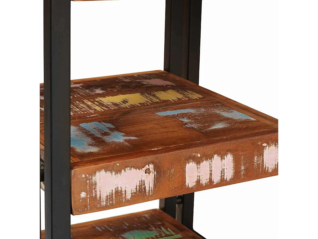 Table de chevet 2 pcs Marron et noir Bois massif récupéré