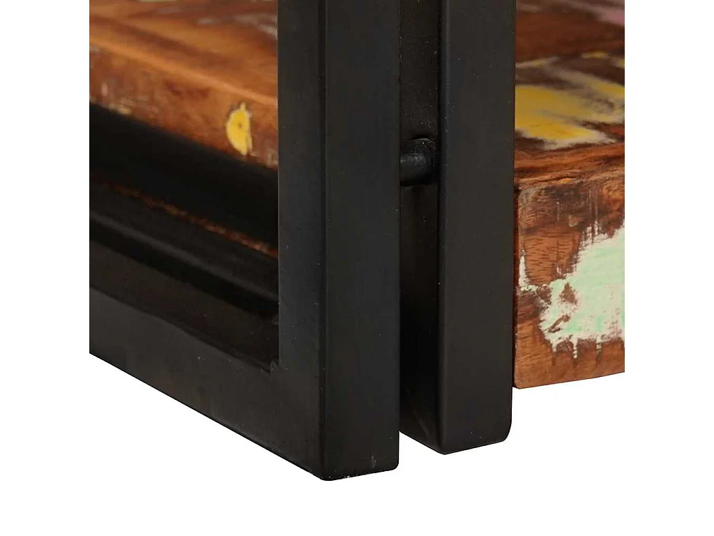 Table de chevet 2 pcs Marron et noir Bois massif récupéré