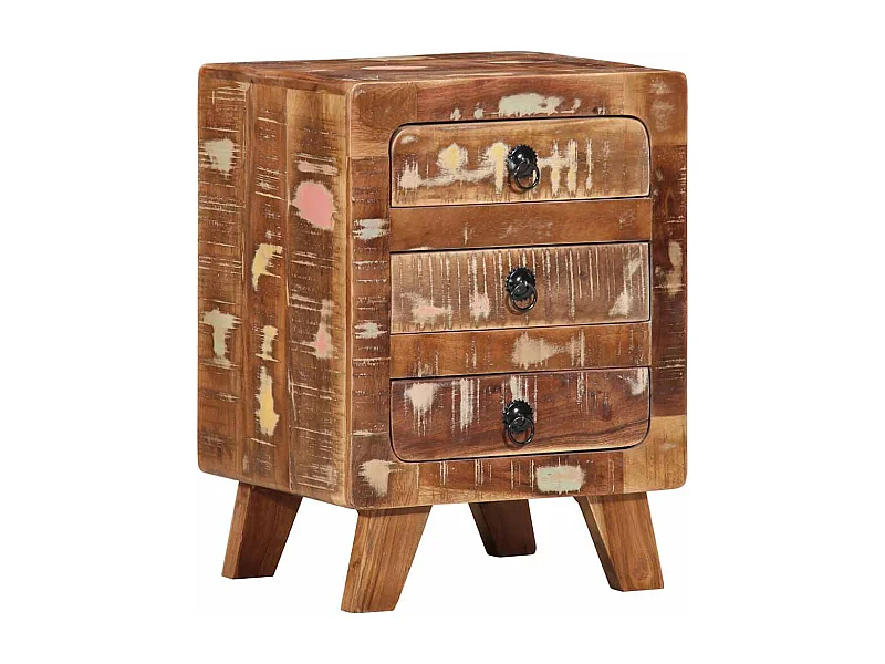 Comodino 37x32x50 cm in legno massello di recupero
