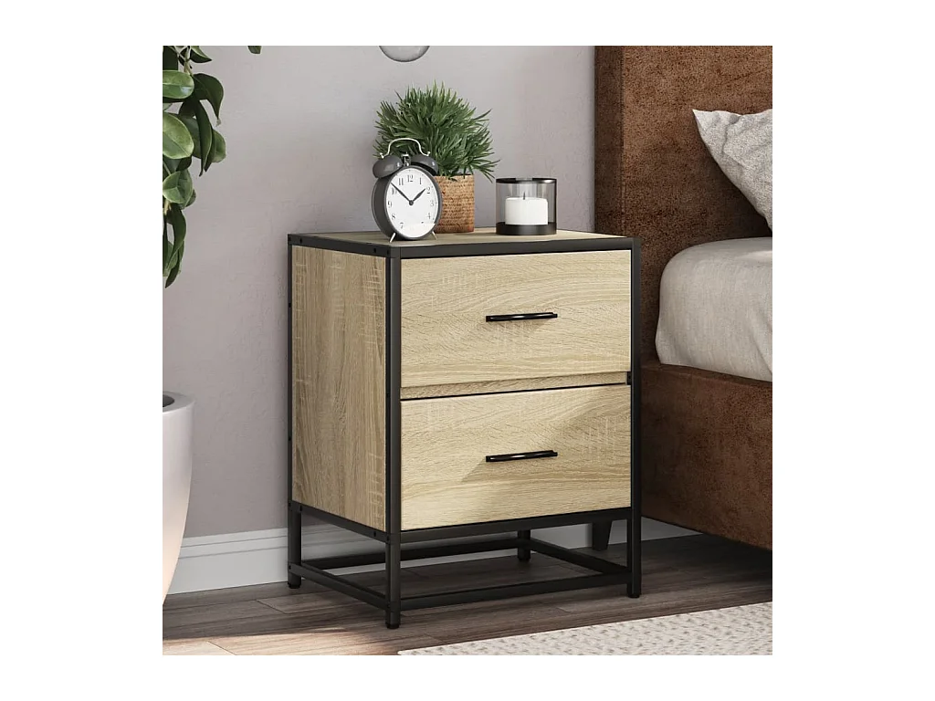 Comodino in rovere Sonoma 40x31x50 cm in legno ingegnerizzato